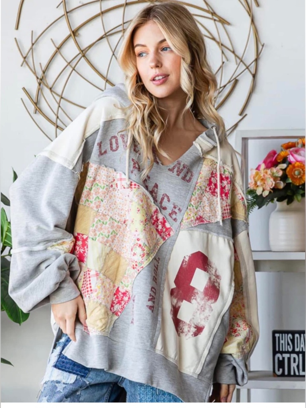 Oli & Hali Patchwork Quilted Hoodie